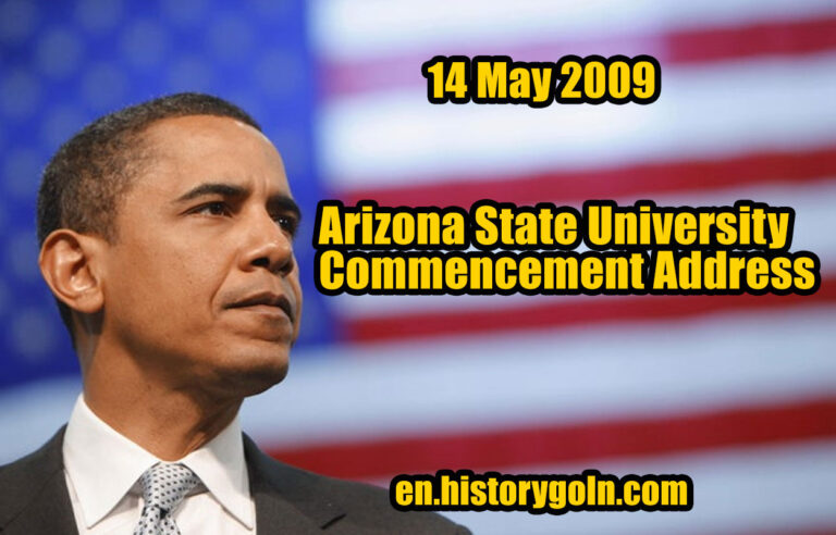 Arizona State University Commencement Address | Barack Obama | 14 May 2009