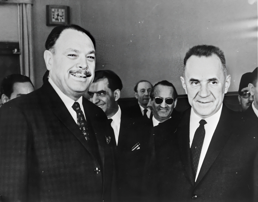 Muhammad Ayub Khan and Alexei Kosygin at Tashkent during the Tashkent negotiations now in Uzbekistan present time